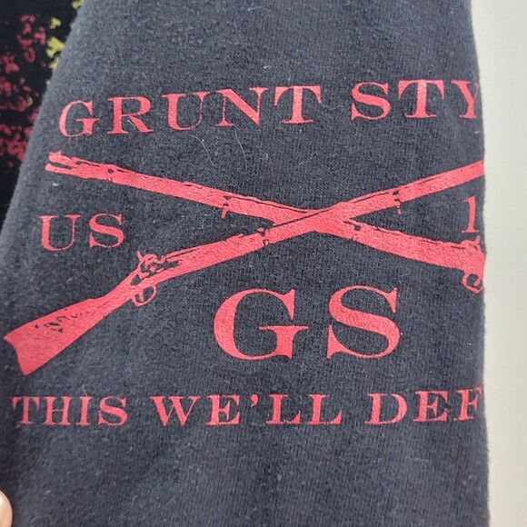 Grunt Style GS Hoodie Black Skull Flag Patriot USA Mens Large - Picture 6 of 9